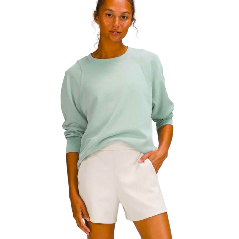 ⭐️Lululemon Softstreme Draped Back Crewneck Crop Sz 6 Silver Blue